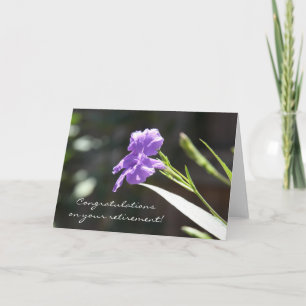 Floral Retirement Card, Paars Bloom in zonlicht Kaart