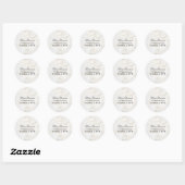Floral retour-adres witte anjer ronde sticker (Vel)