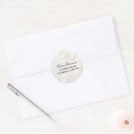 Floral retour-adres witte anjer ronde sticker