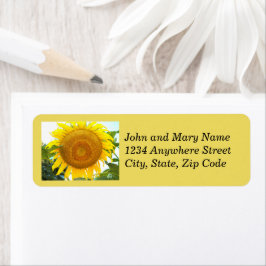 Floral retour Large Yellow Sunflower Etiket