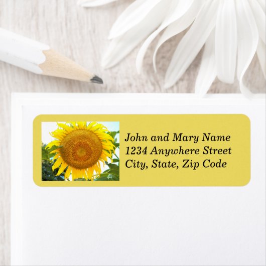 Floral retour Large Yellow Sunflower Etiket (Insitu)