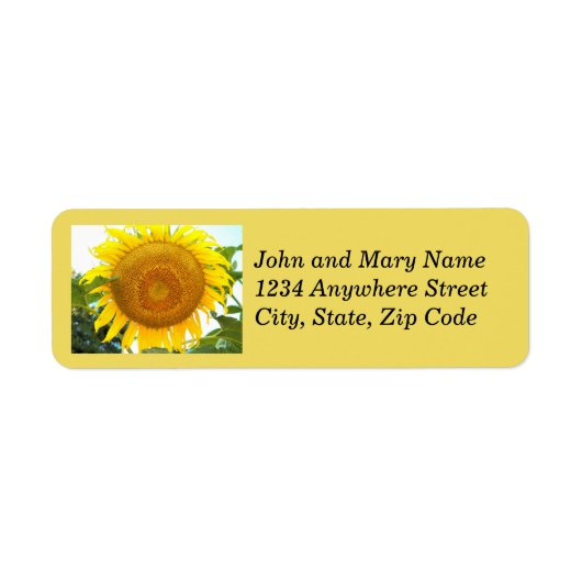 Floral retour Large Yellow Sunflower Etiket (Voorkant)