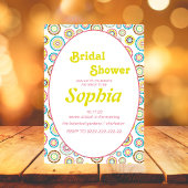 floral retro70S groovy hippie VRIJGEZELLENFEEST Kaart