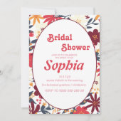 floral retro70S groovy hippie VRIJGEZELLENFEEST Kaart (Voorkant)