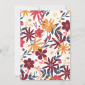 floral retro70S groovy hippie VRIJGEZELLENFEEST Kaart (Achterkant)