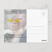 Floral Retro 1970s Chic Wedding Bedankt Briefkaart (Achterkant)