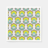 Floral Retro 70's Behang Patroon Servet (Voorkant)