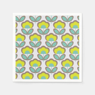 Floral Retro 70's Behang Patroon Servet