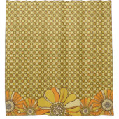 Floral Retro 70s Patroongordijn Douchegordijn (Voorkant)