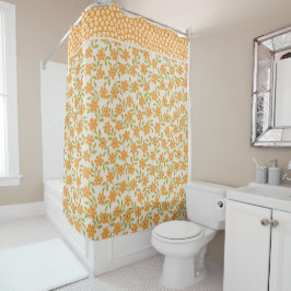 Floral Retro 70s Shower Curtain Douchegordijn