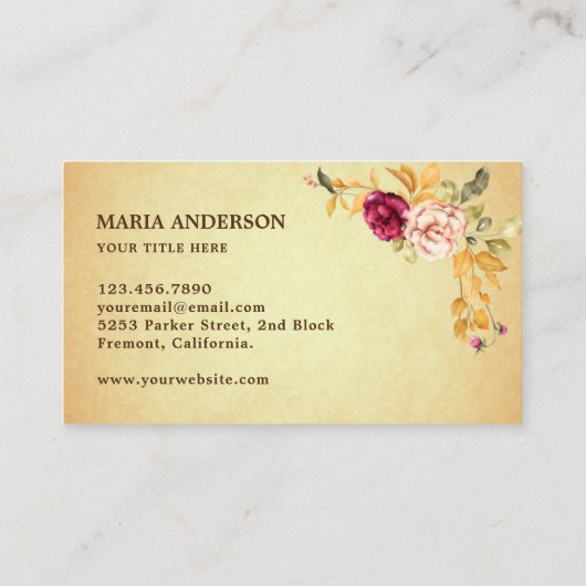  Floral Retro Bikini Swimsuit zwemkleding Visitekaartje (Achterkant)