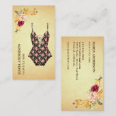 Floral Retro Bikini Swimsuit zwemkleding Visitekaartje (Voorkant / Achterkant)