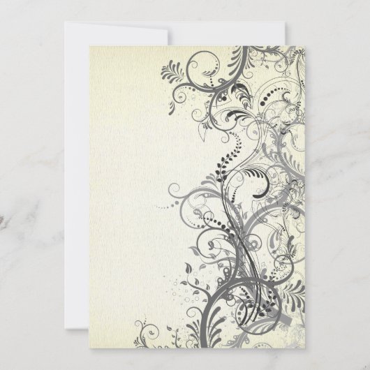 Floral-retro bruiloft kaart (Achterkant)