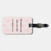 Floral retro damask bagagelabel (Achterkant horizontaal)