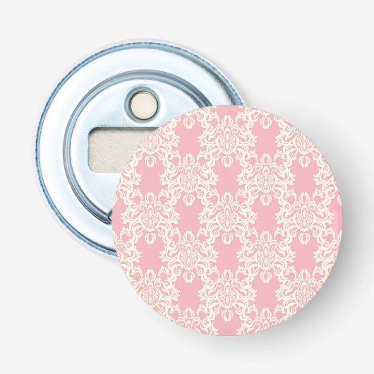 Floral retro damask button flesopener (Voorkant)