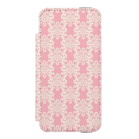 Floral retro damask incipio iPhone portemonnee hoesje (Voorkant Agenda)