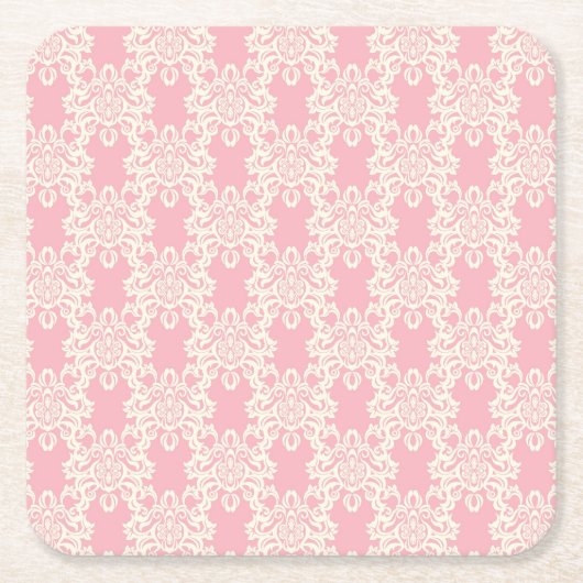 Floral retro damask kartonnen onderzetters (Voorkant)