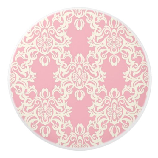 Floral retro damask keramische knop (Voorkant)