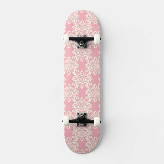 Floral retro damask persoonlijk skateboard (Voorkant)