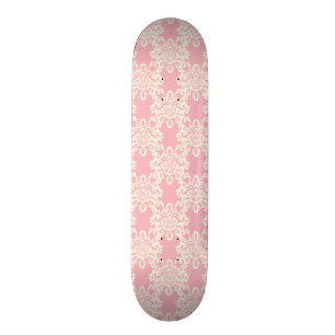 Floral retro damask persoonlijk skateboard