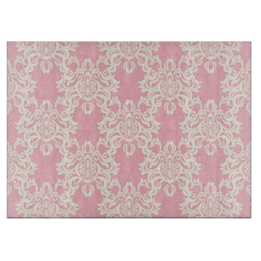 Floral retro damask snijplank (Voorkant)