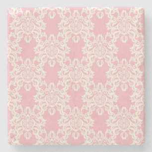 Floral retro damask stenen onderzetter
