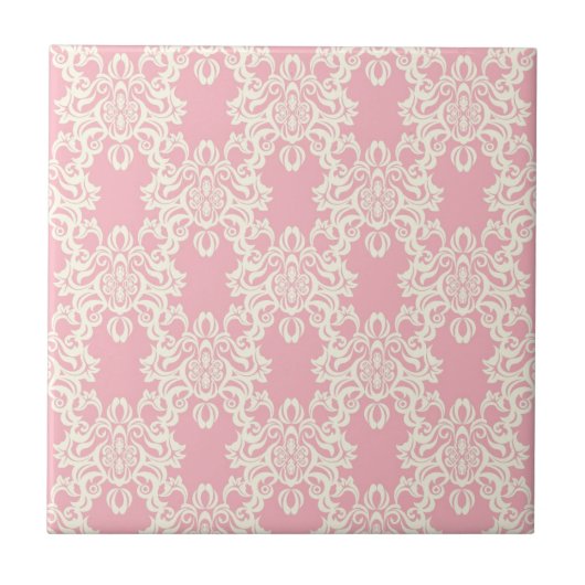Floral retro damask tegeltje (Voorkant)