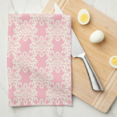 Floral retro damask theedoek (Quarter Fold)