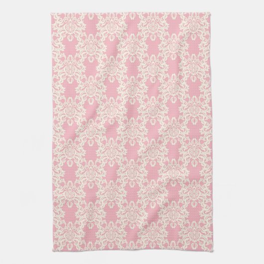 Floral retro damask theedoek (Verticaal)