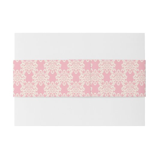 Floral retro damask uitnodigingen wikkel (Achterkant Voorbeeld)