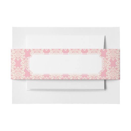 Floral retro damask uitnodigingen wikkel (Voorkant Voorbeeld)