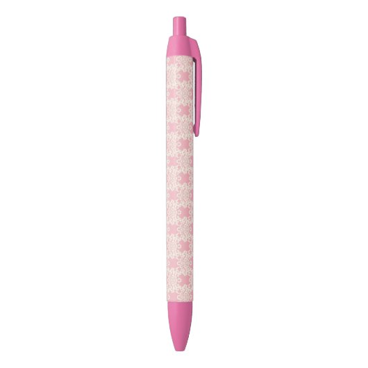 Floral retro damask zwarte inkt pen (Achterkant (Verticaal))