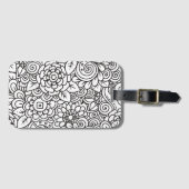 Floral Retro Doodle Bagagelabel (Voorkant (horizontaal))