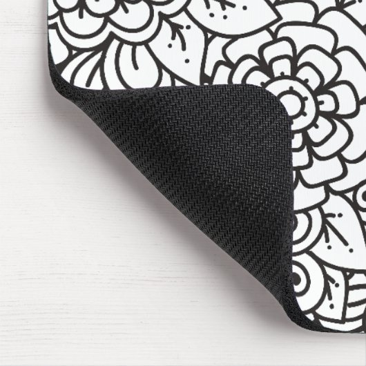 Floral Retro Doodle Muismat (Hoek)