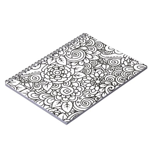 Floral Retro Doodle Notitieboek (Linkerzijde)