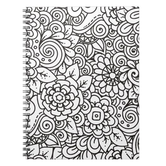 Floral Retro Doodle Notitieboek (Voorkant)