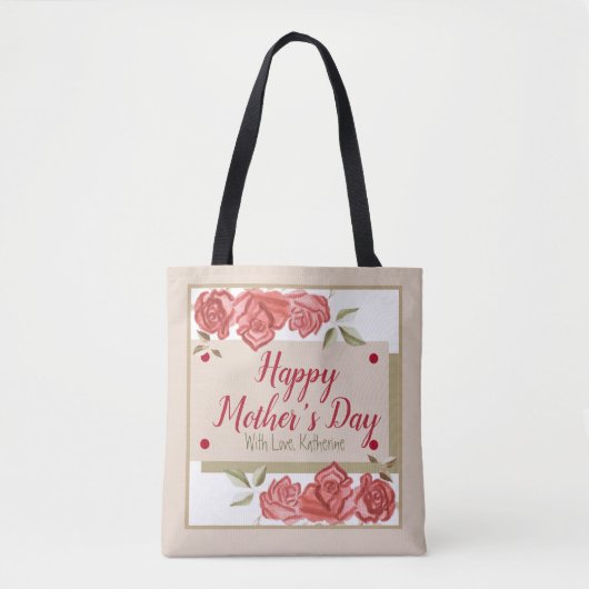 Floral  Retro Elegant Keepomwille Moederdag Tote Bag (Voorkant)