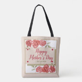 Floral Retro Elegant Keepomwille Moederdag Tote Bag (Achterkant)