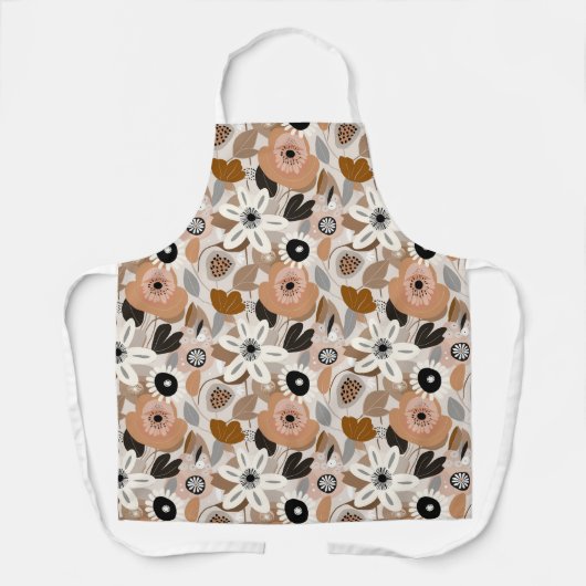 Floral Retro Mid-Century Modern Vrouwen Schort (Voorkant)