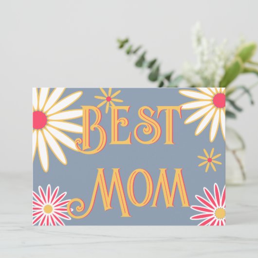 Floral Retro Moederdag Kaart (Staand voorkant)