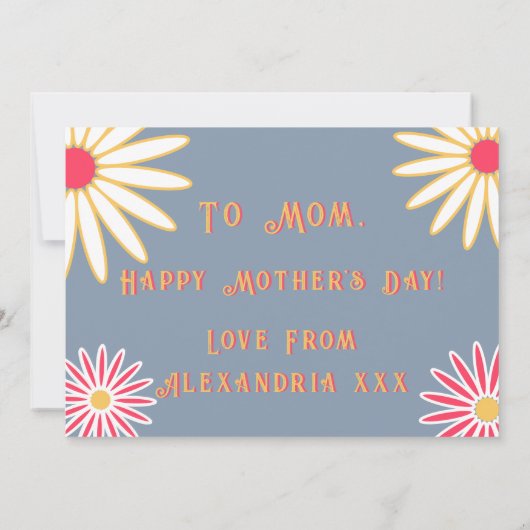 Floral Retro Moederdag Kaart (Achterkant)