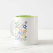 Floral Retro-Mok Tweekleurige Koffiemok (Voorkant links)