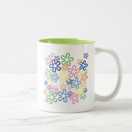 Floral Retro-Mok Tweekleurige Koffiemok (Rechts)