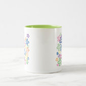 Floral Retro-Mok Tweekleurige Koffiemok (Center)