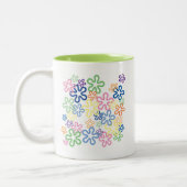 Floral Retro-Mok Tweekleurige Koffiemok (Links)