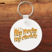 Floral Retro My Body My Choice Women's Rights Sleutelhanger (Voorkant)