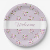 Floral Retro Pattern Papieren Bordje (Voorkant)