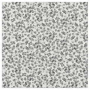 Floral Retro Pattern (zwart-wit)  Stof