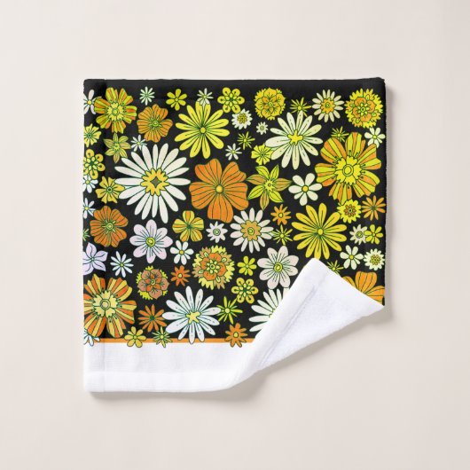 Floral retro patterned Handdoek set (Wasdoekje)