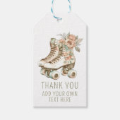  Floral Retro Roller Schaatsen elegant design Cadeaulabel (Voorkant)